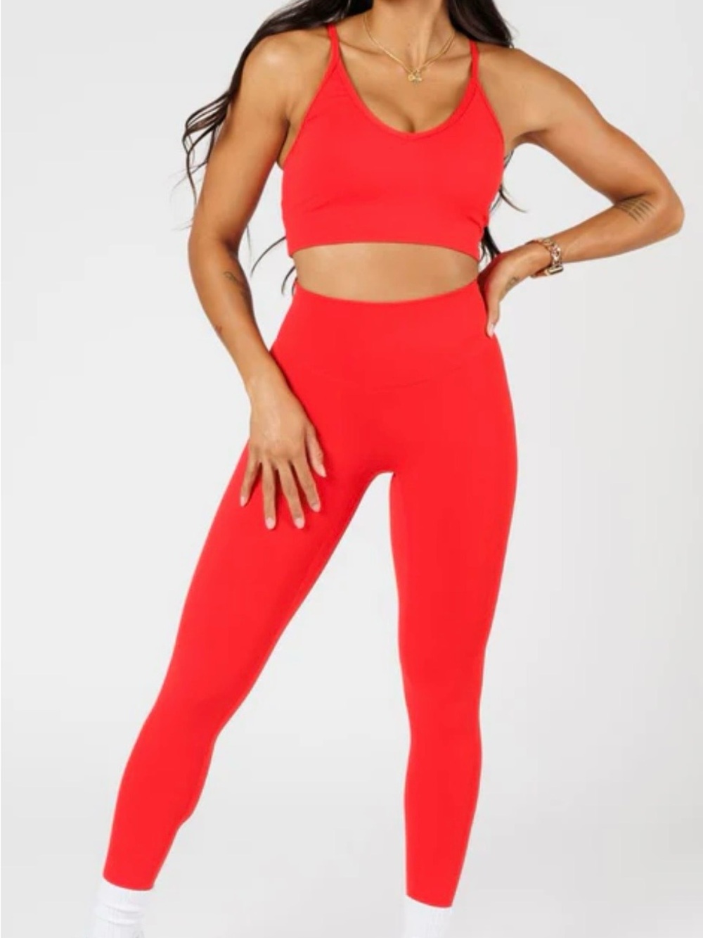 Paragon RecStretch Sculptseam Leggings Cherry Red Medium NWOT Gym Training Yoga